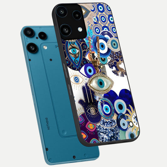 Mystic Charm Eye phone case For Nothing Phone 3A Lite showing premium glass back cover with detailed artwork