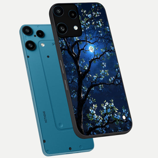 Mystic Floral Night phone case For Nothing Phone 3A Lite showing premium glass back cover with detailed artwork