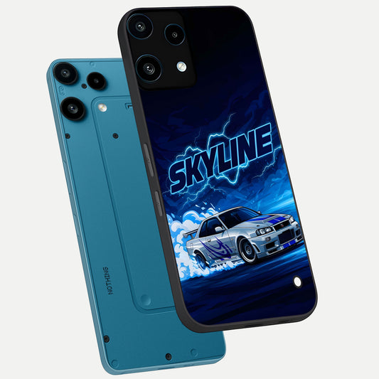 Neon Drift Beast phone case For Nothing Phone 3A Lite showing premium glass back cover with detailed artwork