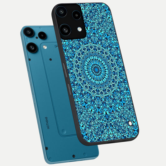 Ocean Bloom Mandala phone case For Nothing Phone 3A Lite showing premium glass back cover with detailed artwork