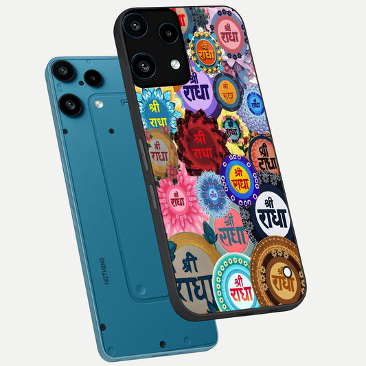 Radha Divine Bloom phone case For Nothing Phone 3A Lite showing premium glass back cover with detailed artwork