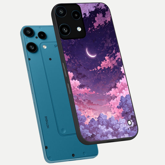 Sky Drift Clouds phone case For Nothing Phone 3A Lite showing premium glass back cover with detailed artwork