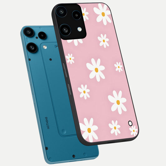 Soft Daisy Bliss phone case For Nothing Phone 3A Lite showing premium glass back cover with detailed artwork