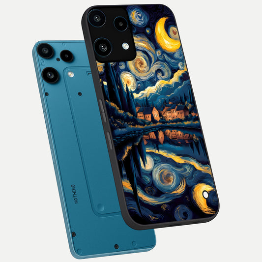 Starry Sky Serenity phone case For Nothing Phone 3A Lite showing premium glass back cover with detailed artwork