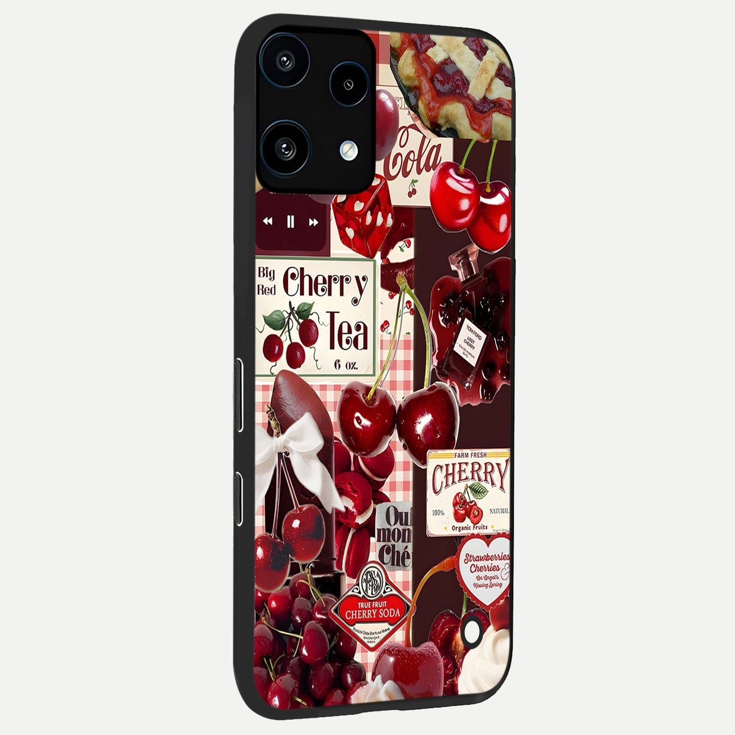 Aesthetic Cherry Tea back cover For Nothing Phone 3A Lite slim fit glass case with vibrant aesthetic design