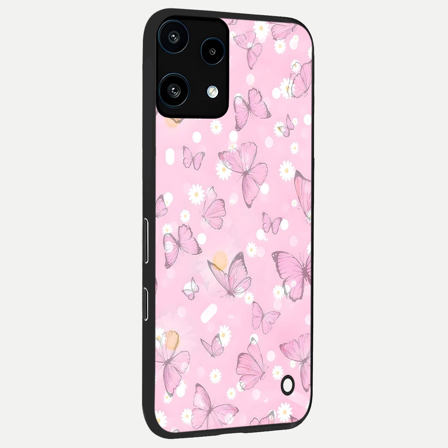 Blush Butterfly Garden back cover For Nothing Phone 3A Lite slim fit glass case with vibrant aesthetic design