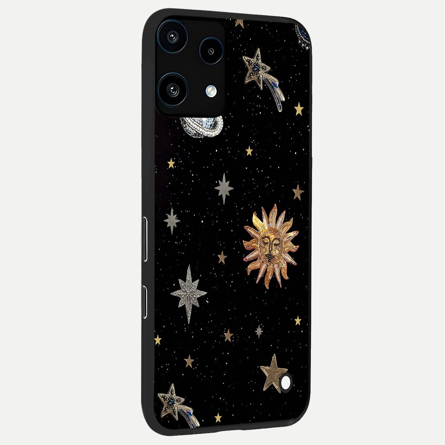 Celestial Moon With Stars back cover For Nothing Phone 3A Lite slim fit glass case with vibrant aesthetic design