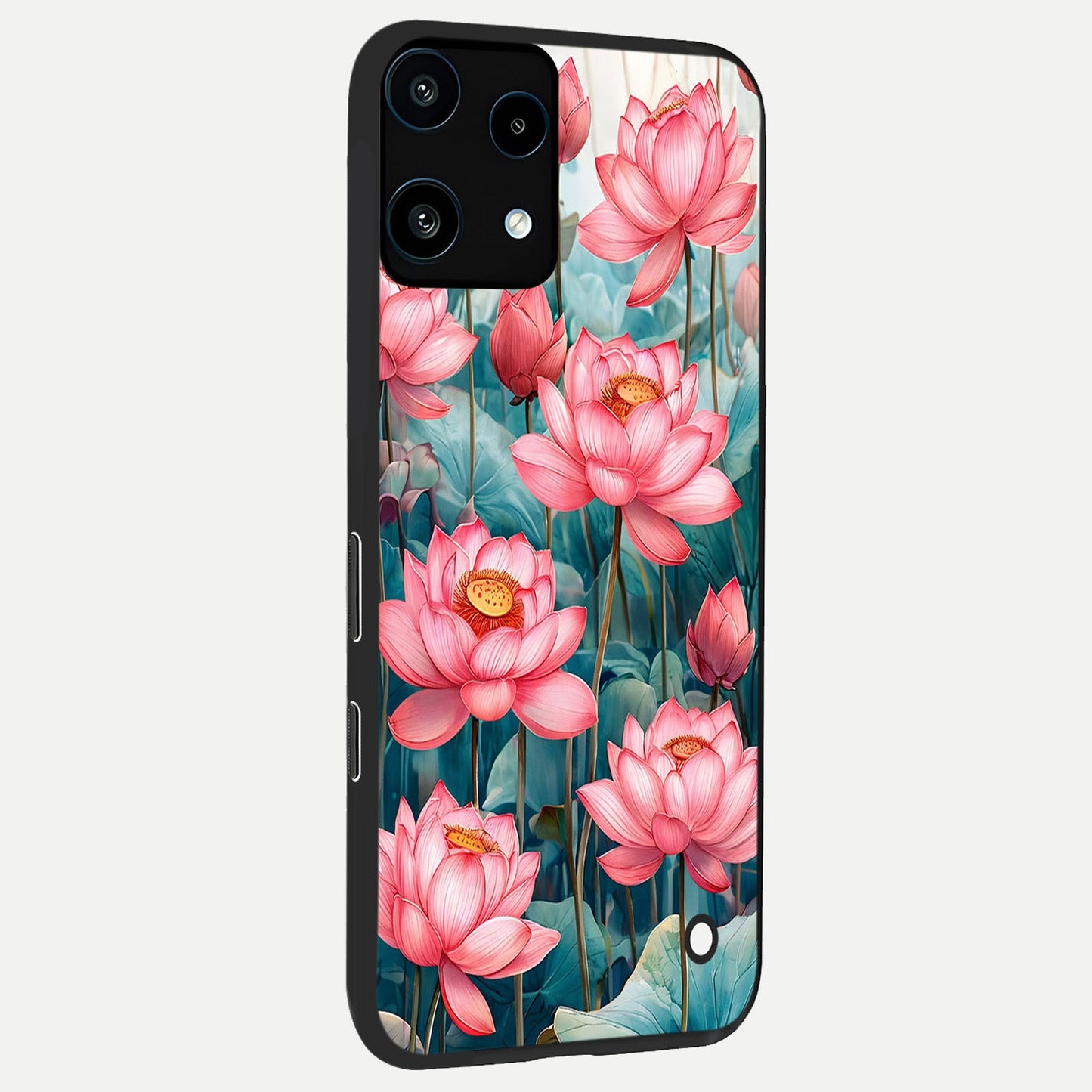 Celestial Pink Lotus back cover For Nothing Phone 3A Lite slim fit glass case with vibrant aesthetic design