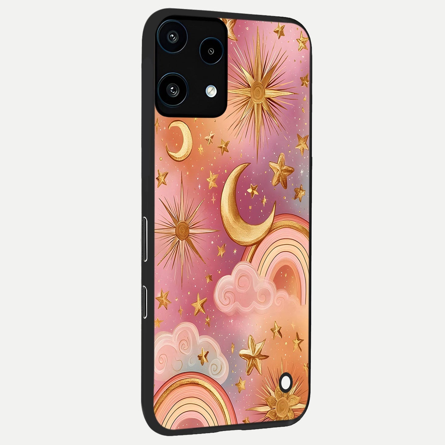 Golden Celestial Dreams back cover For Nothing Phone 3A Lite slim fit glass case with vibrant aesthetic design