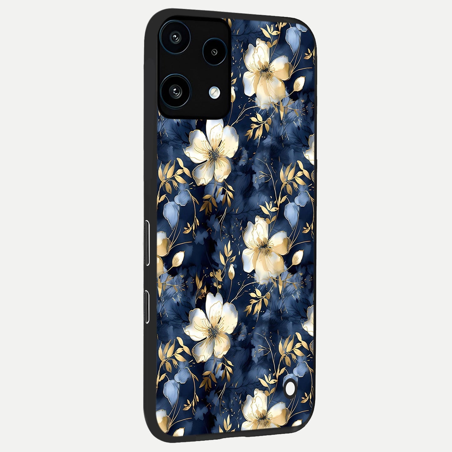 Golden Midnight Bloom back cover For Nothing Phone 3A Lite slim fit glass case with vibrant aesthetic design