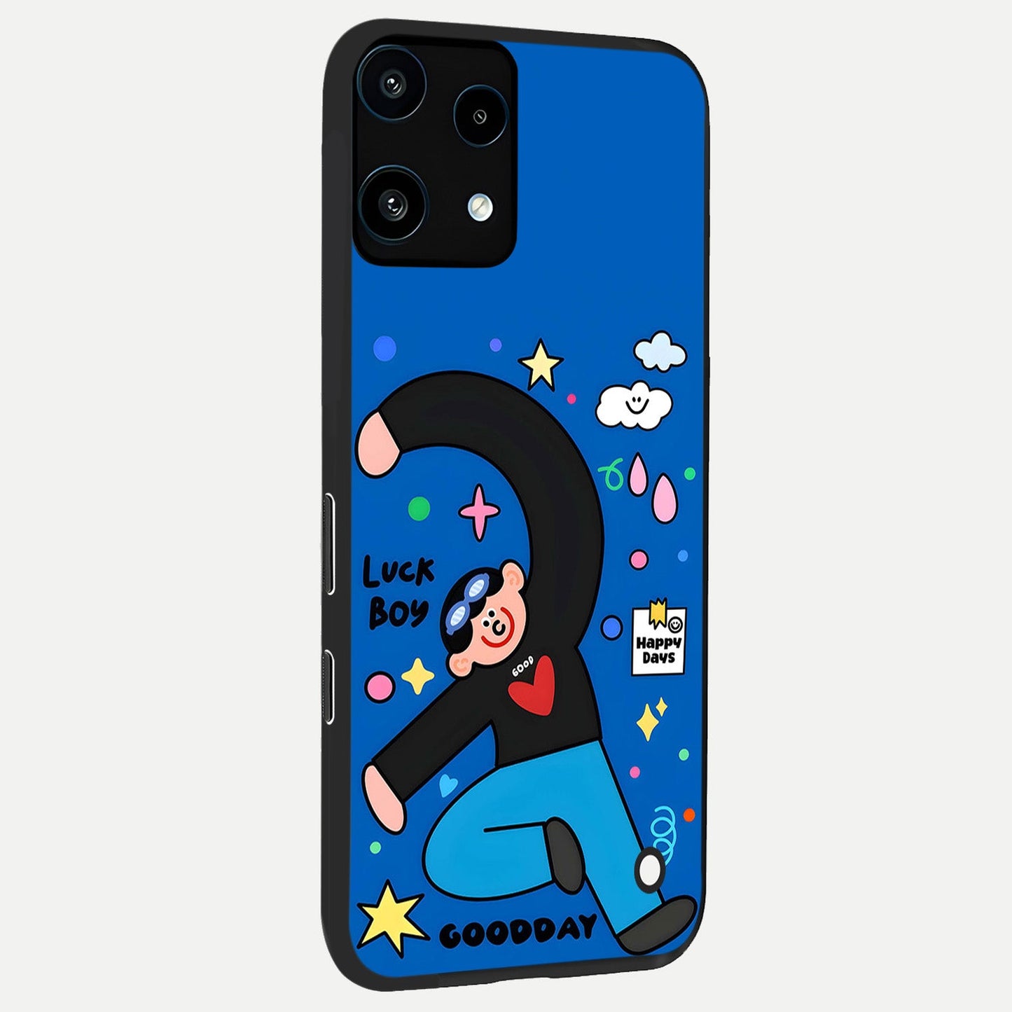 Happy Luck Vibe back cover For Nothing Phone 3A Lite slim fit glass case with vibrant aesthetic design