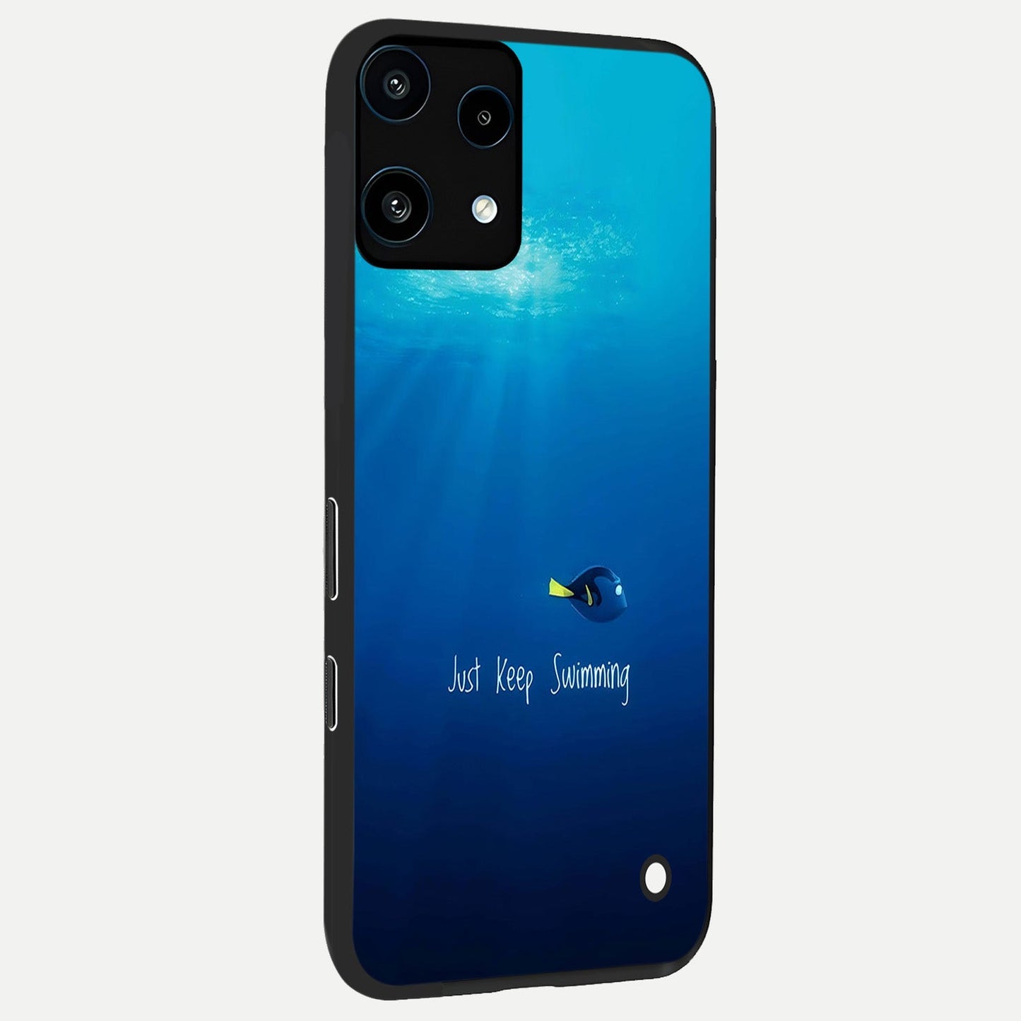 Just Keep Swimming back cover For Nothing Phone 3A Lite slim fit glass case with vibrant aesthetic design