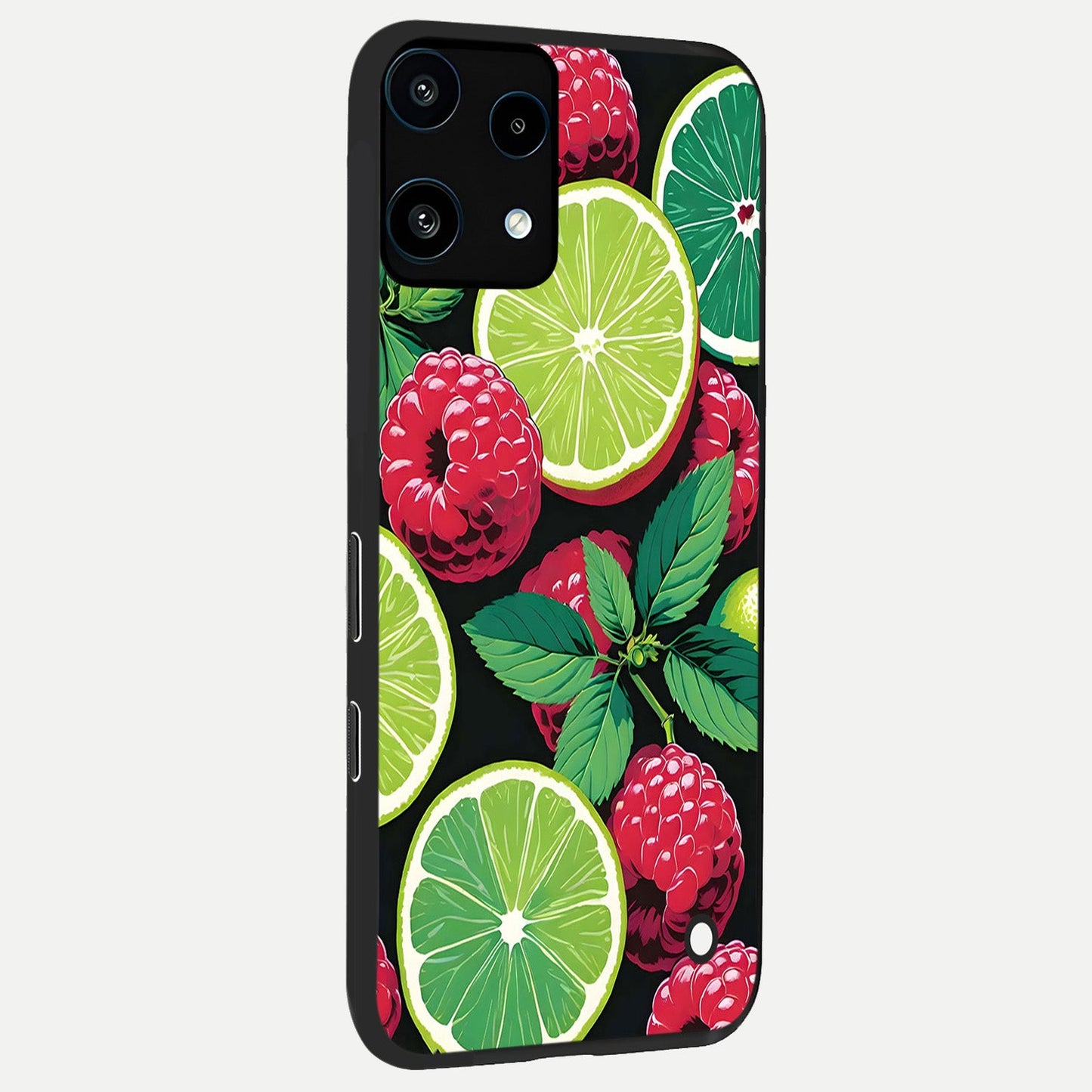Lime and Raspberry Pattern back cover For Nothing Phone 3A Lite slim fit glass case with vibrant aesthetic design
