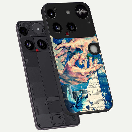 Aesthetic Divider phone case For Nothing Phone 3 showing premium glass back cover with detailed artwork
