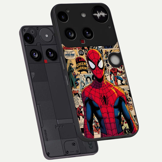 Aesthetic Spider phone case For Nothing Phone 3 showing premium glass back cover with detailed artwork