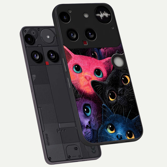 Cosmic Cats Dreams phone case For Nothing Phone 3 showing premium glass back cover with detailed artwork