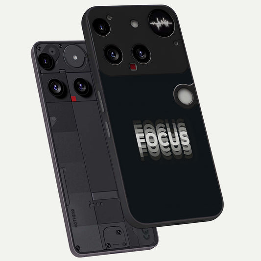 Mono Focus Vision phone case For Nothing Phone 3 showing premium glass back cover with detailed artwork