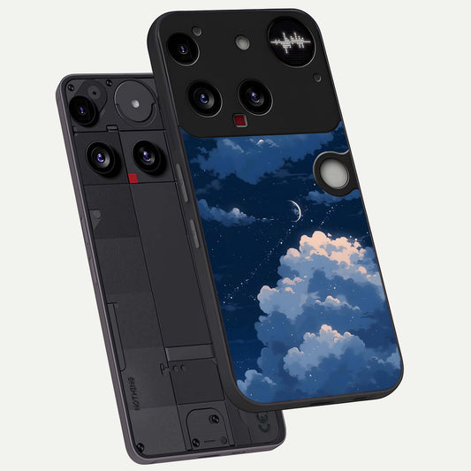 Moon Dream Haze phone case For Nothing Phone 3 showing premium glass back cover with detailed artwork