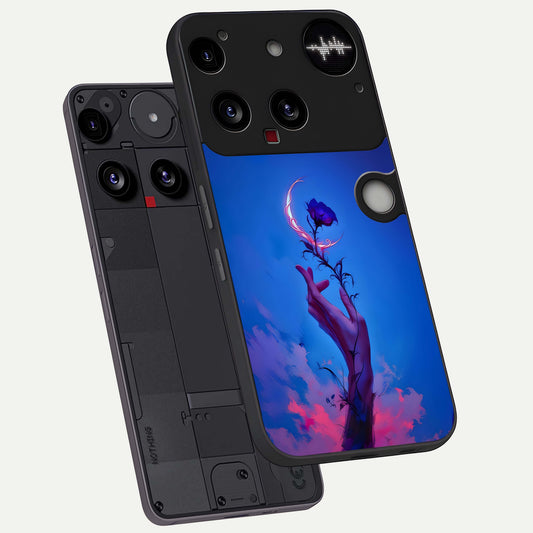 Mystic Hand phone case For Nothing Phone 3 showing premium glass back cover with detailed artwork