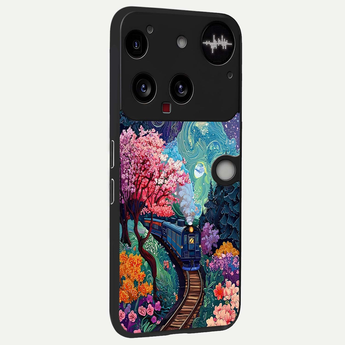 Celestial Train Journey back cover For Nothing Phone 3 slim fit glass case with vibrant aesthetic design