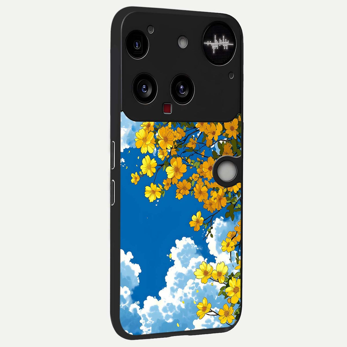 Golden Petal Sky back cover For Nothing Phone 3 slim fit glass case with vibrant aesthetic design