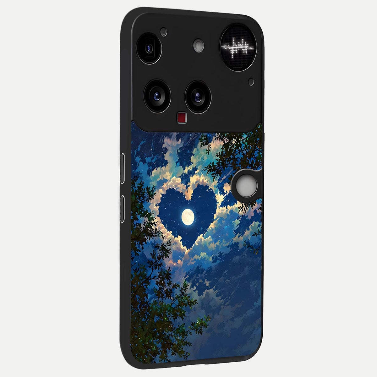 Heart With Moon Sky back cover For Nothing Phone 3 slim fit glass case with vibrant aesthetic design