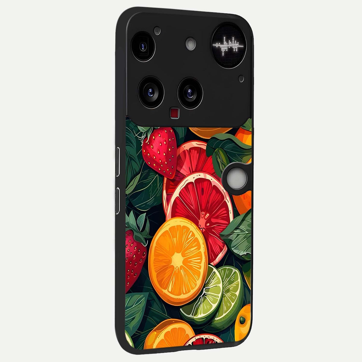 Multiple Fruits back cover For Nothing Phone 3 slim fit glass case with vibrant aesthetic design