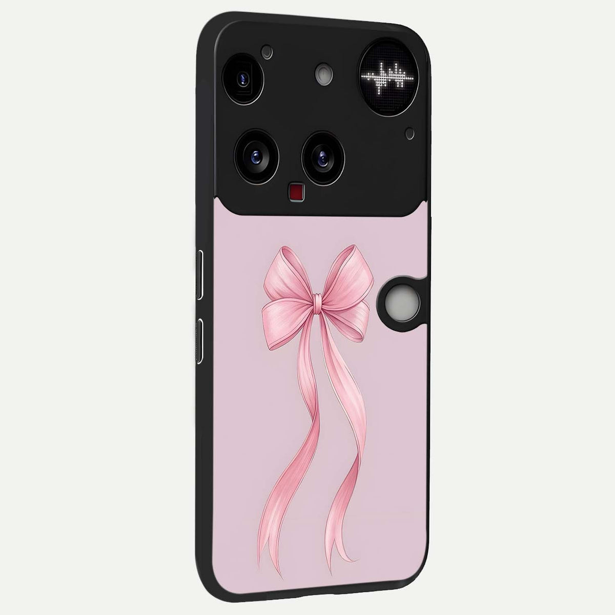 Soft Blush Bow back cover For Nothing Phone 3 slim fit glass case with vibrant aesthetic design