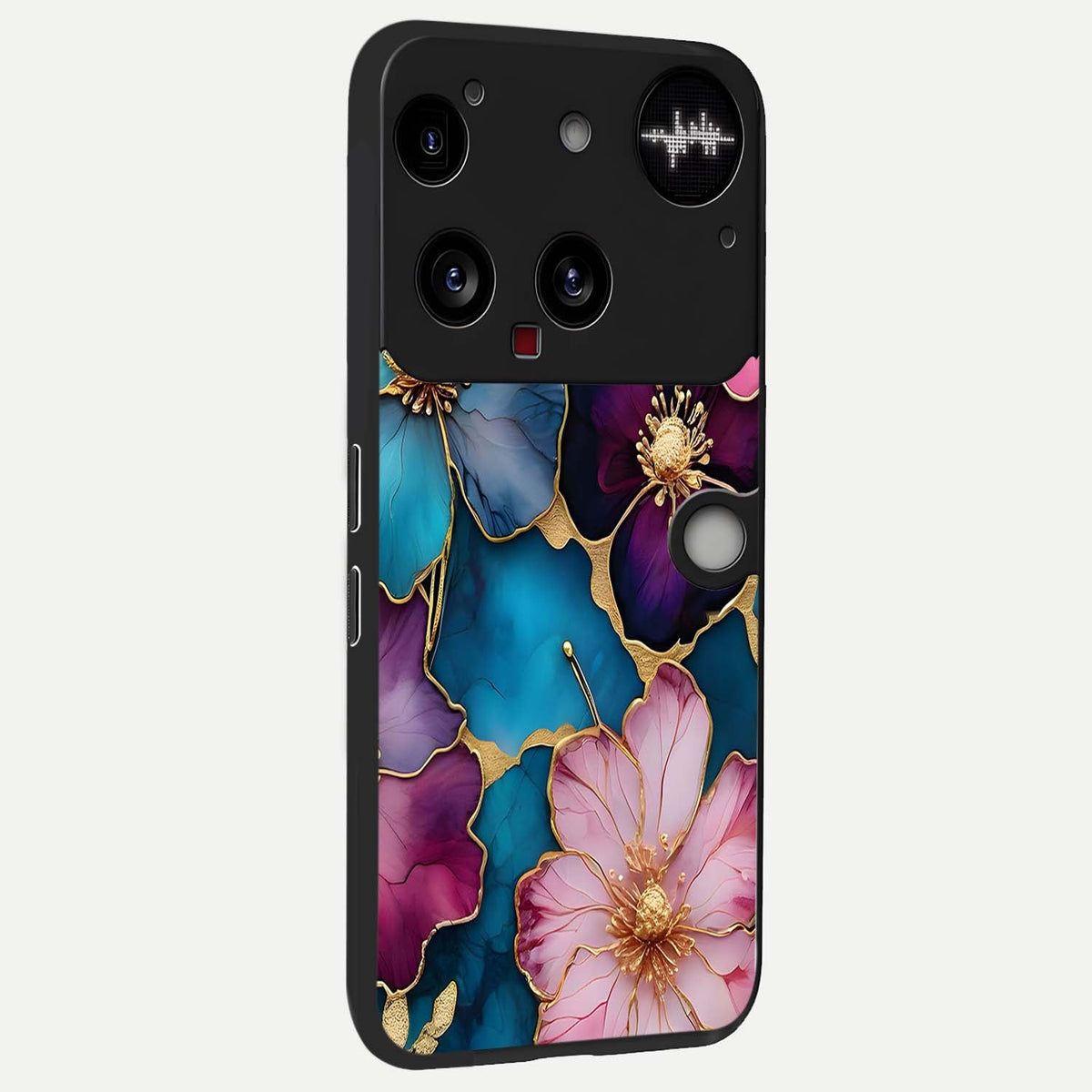 Sparkle Floral back cover For Nothing Phone 3 slim fit glass case with vibrant aesthetic design