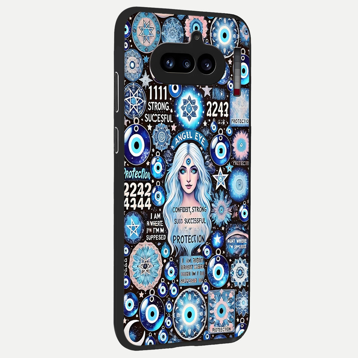 Angel Aura Shield back cover For Nothing Phone 4A slim fit glass case with vibrant aesthetic design