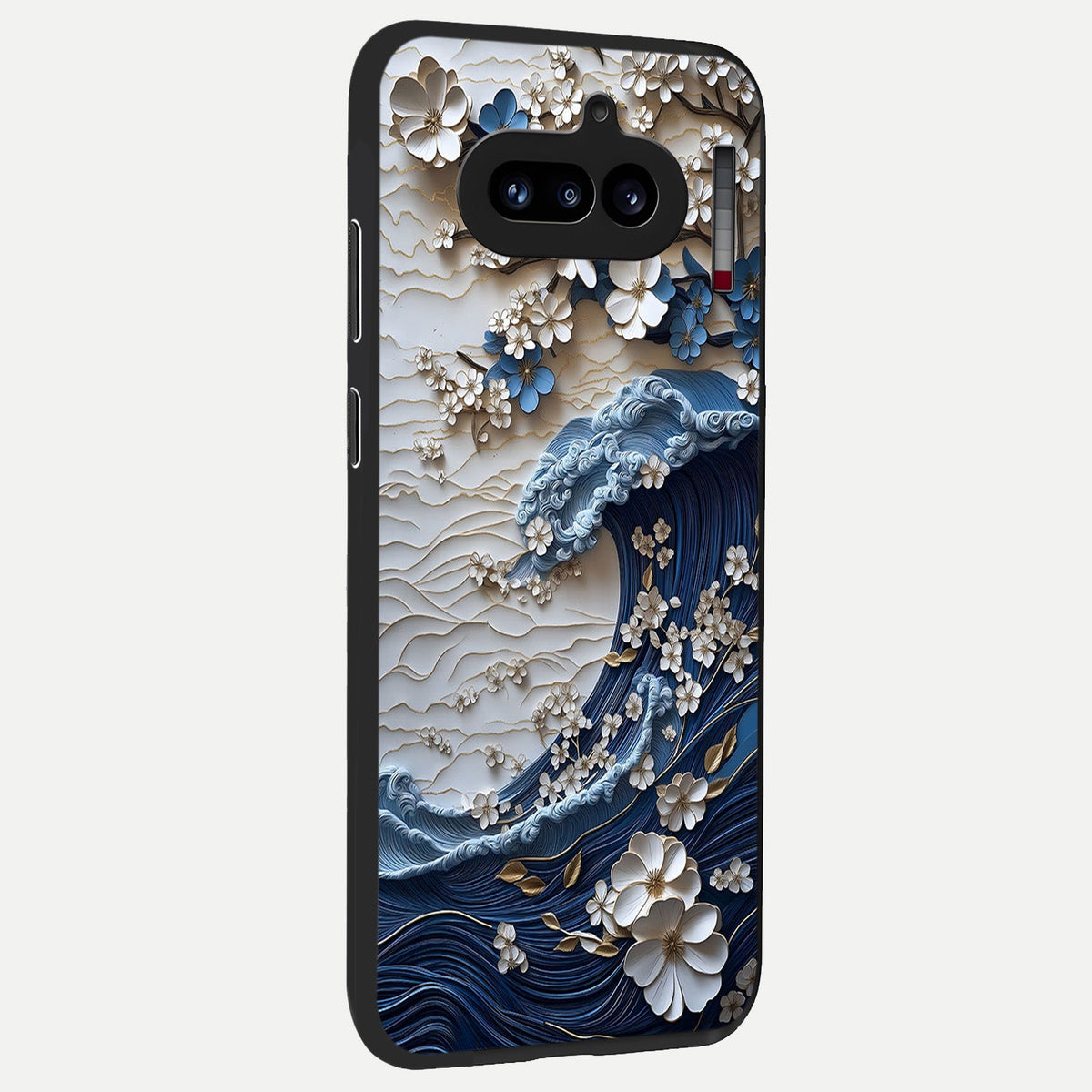Blossom Wave Art back cover For Nothing Phone 4A slim fit glass case with vibrant aesthetic design