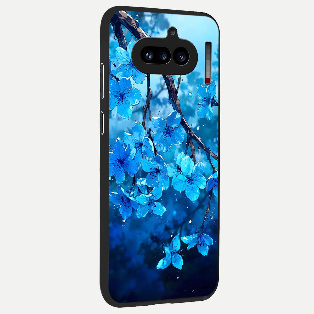 Blue Blossoms Branch back cover For Nothing Phone 4A slim fit glass case with vibrant aesthetic design