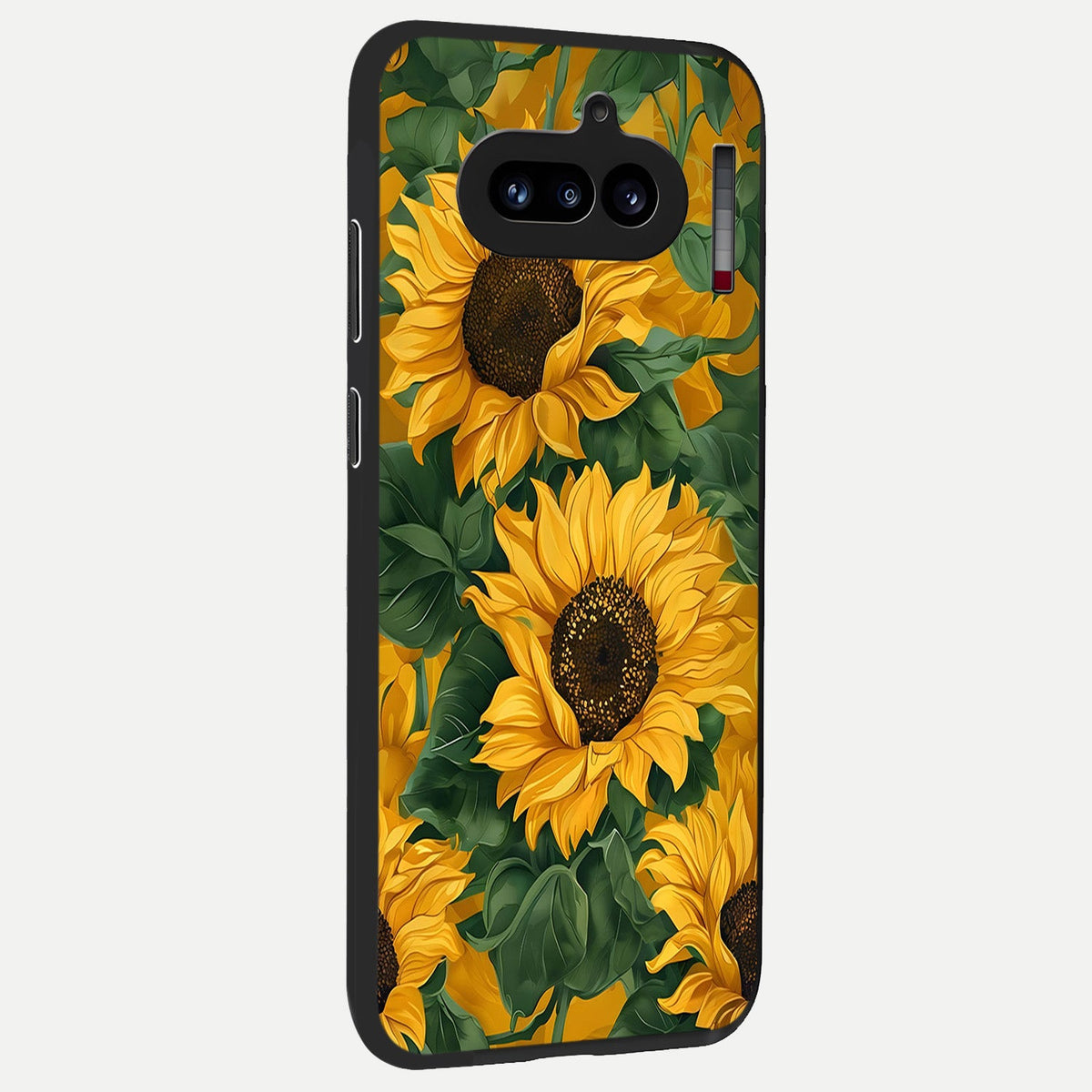 Bright Sunflower Bloom back cover For Nothing Phone 4A slim fit glass case with vibrant aesthetic design