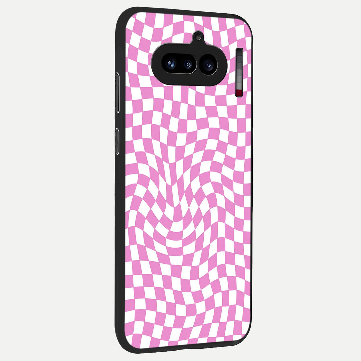 Bubblegum Check Wave back cover For Nothing Phone 4A slim fit glass case with vibrant aesthetic design
