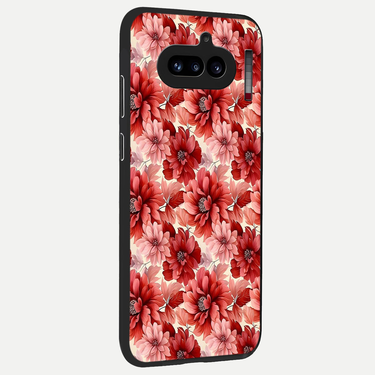 Crimson Love Petals back cover For Nothing Phone 4A slim fit glass case with vibrant aesthetic design