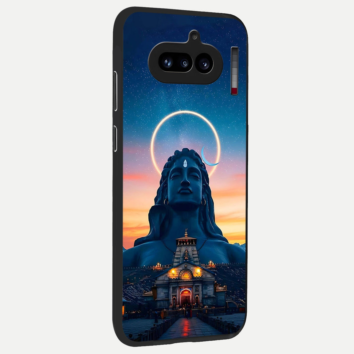 Eternal Shiva Aura back cover For Nothing Phone 4A slim fit glass case with vibrant aesthetic design