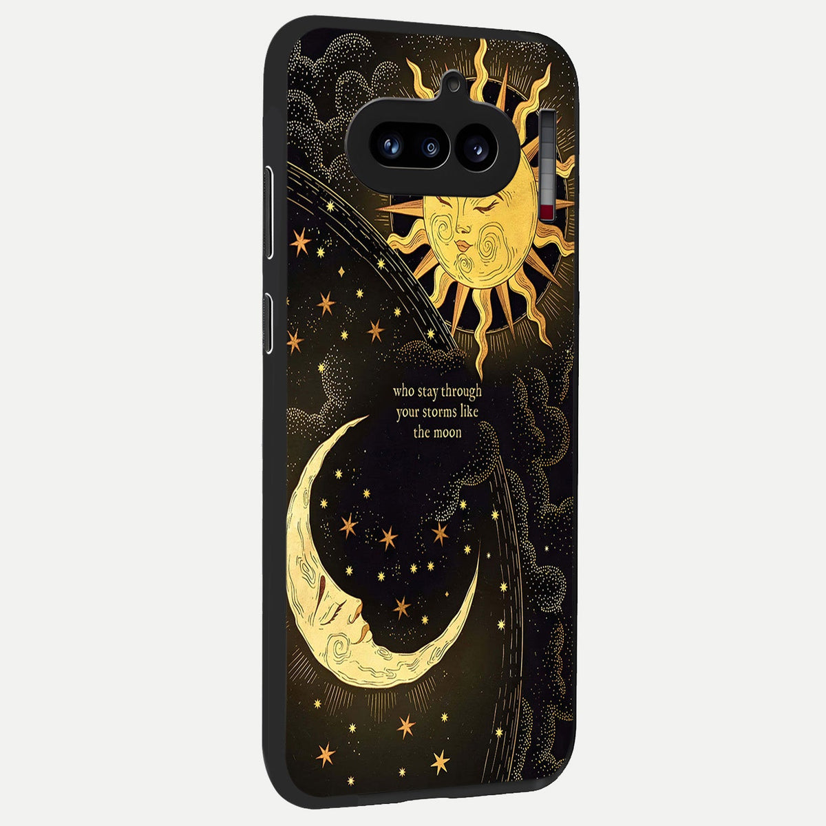 Golden Lunar Love back cover For Nothing Phone 4A slim fit glass case with vibrant aesthetic design