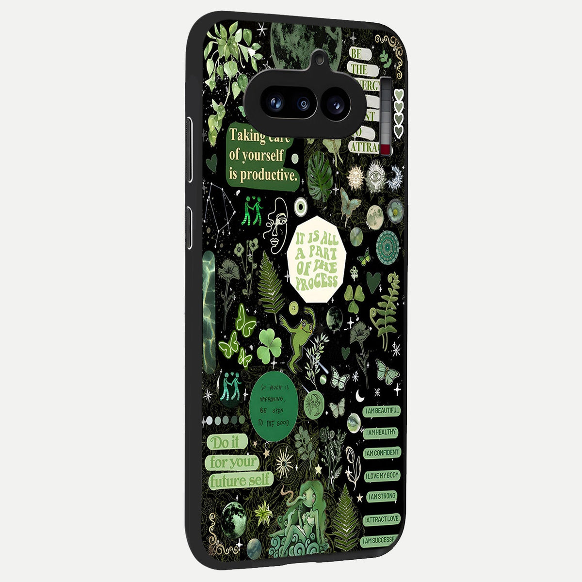 Green Mandala Pattern back cover For Nothing Phone 4A slim fit glass case with vibrant aesthetic design