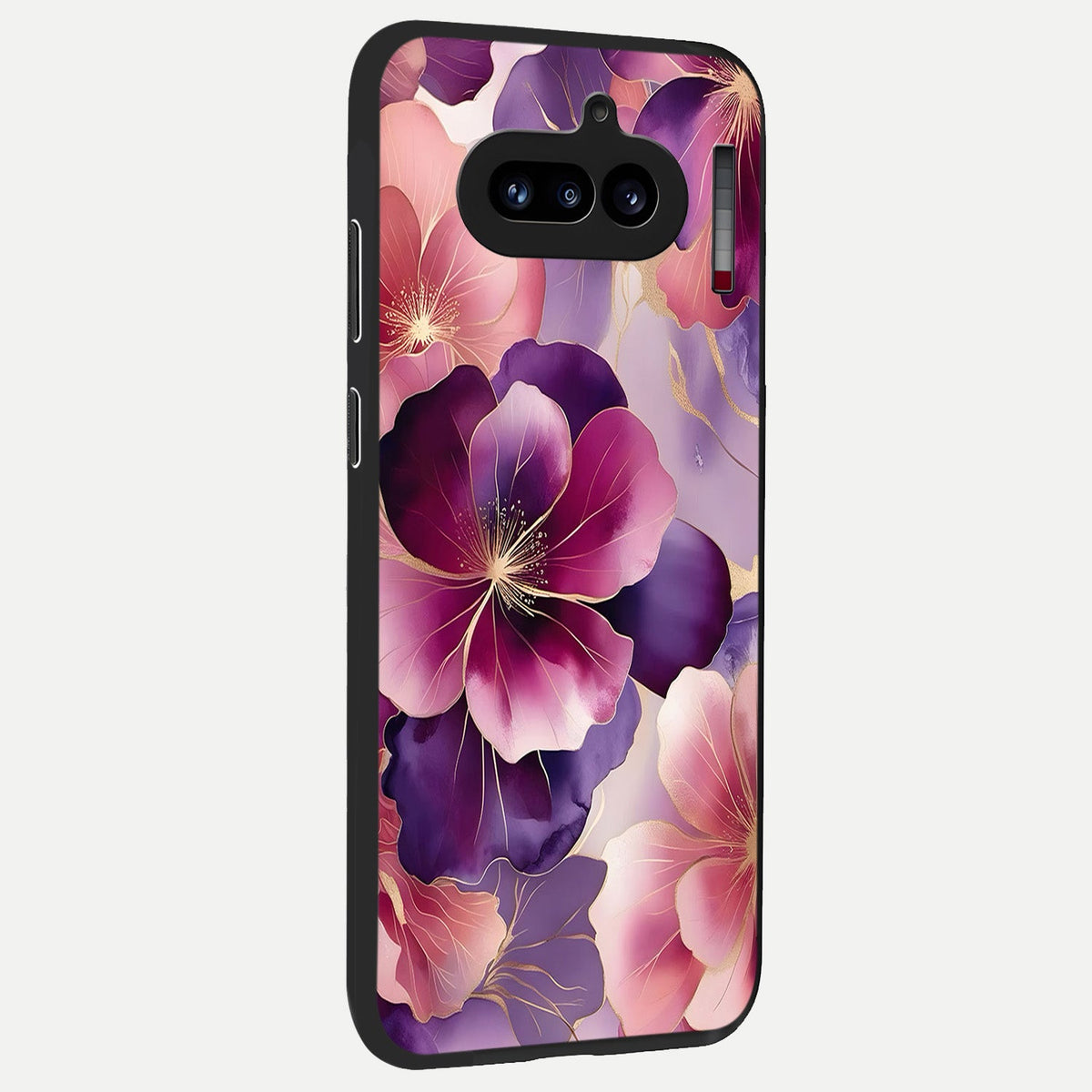 Pink And White Marble back cover For Nothing Phone 4A slim fit glass case with vibrant aesthetic design