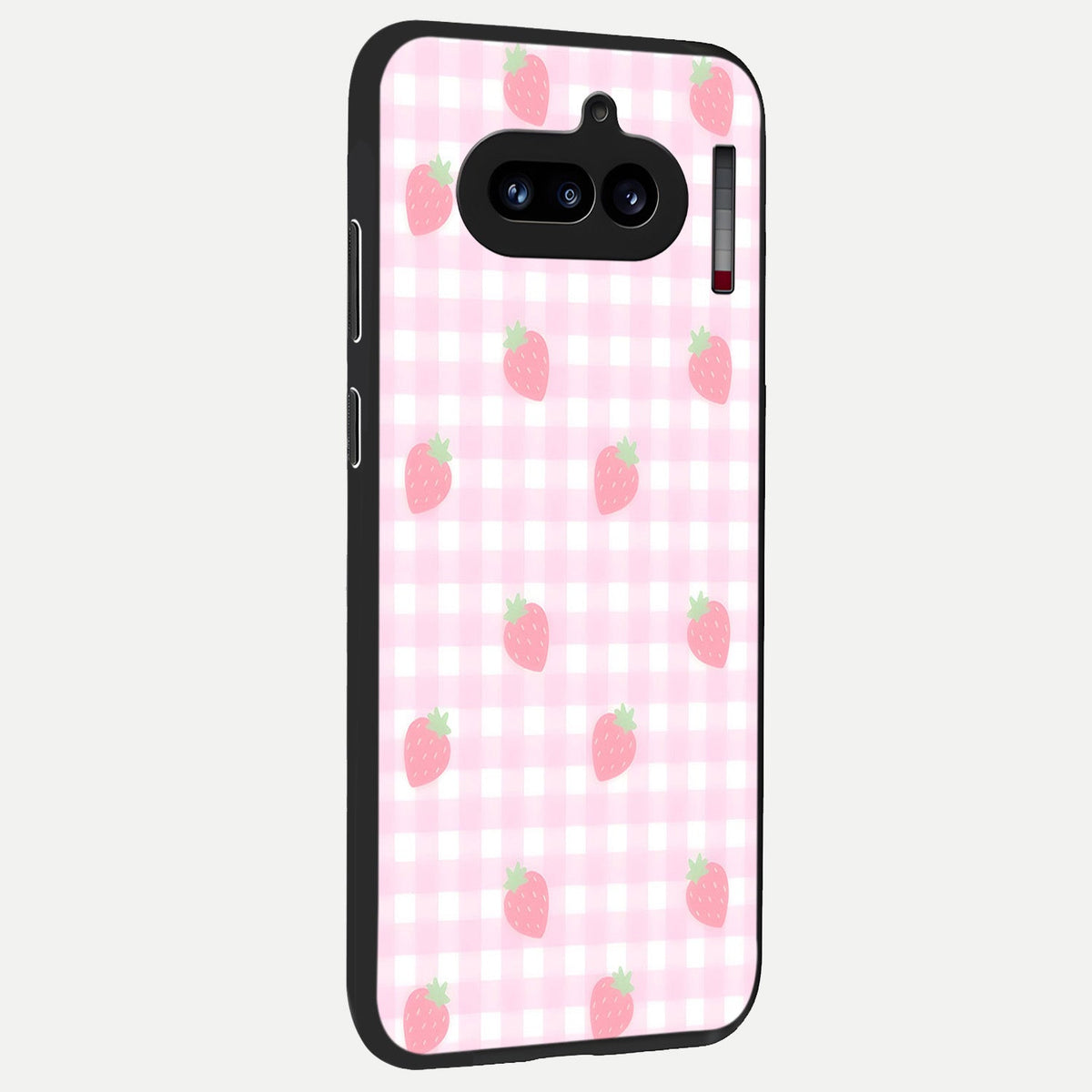 Strawberry Picnic Love back cover For Nothing Phone 4A slim fit glass case with vibrant aesthetic design