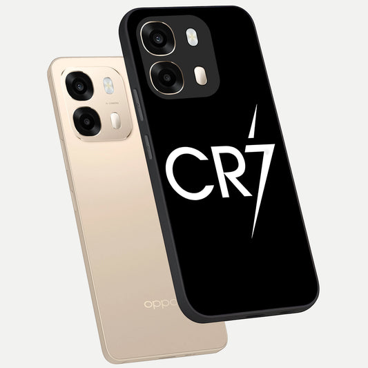 CR7 Elite Strike phone case For Oppo A6 showing premium glass back cover with detailed artwork