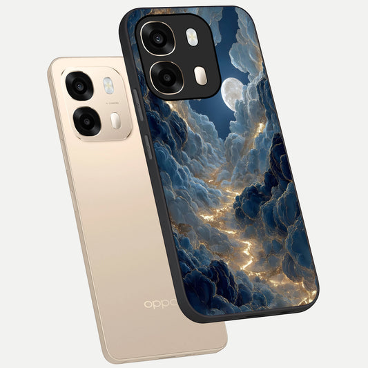 Celestial Cloud Road phone case For Oppo A6 showing premium glass back cover with detailed artwork