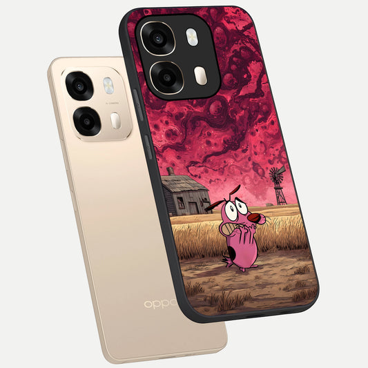 Courage Under Sky phone case For Oppo A6 showing premium glass back cover with detailed artwork