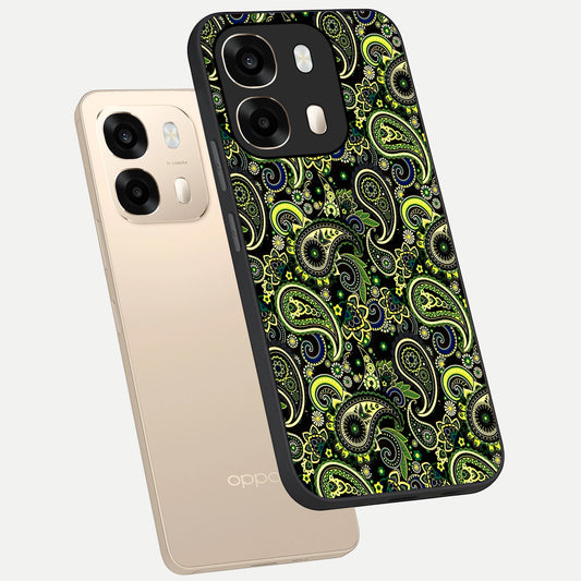 Green Lemon phone case For Oppo A6 showing premium glass back cover with detailed artwork