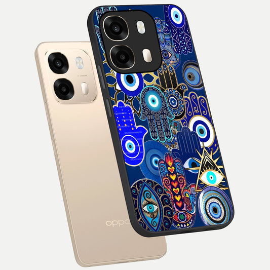Mystic Palm Guard phone case For Oppo A6 showing premium glass back cover with detailed artwork