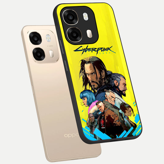 Neon Rebel Genesis phone case For Oppo A6 showing premium glass back cover with detailed artwork
