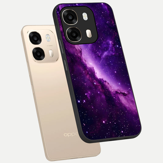 Purple Shade Sky phone case For Oppo A6 showing premium glass back cover with detailed artwork