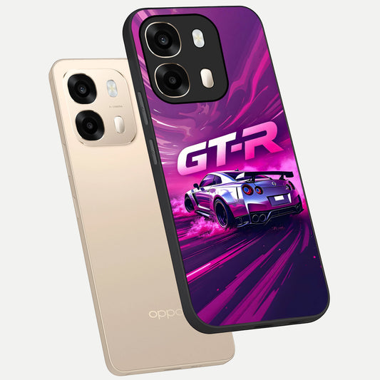 Speed Drift Legend phone case For Oppo A6 showing premium glass back cover with detailed artwork
