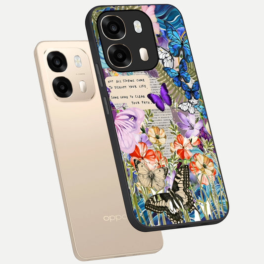 Storm Path Bloom phone case For Oppo A6 showing premium glass back cover with detailed artwork