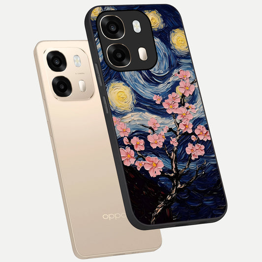 Van Gogh Scenery phone case For Oppo A6 showing premium glass back cover with detailed artwork